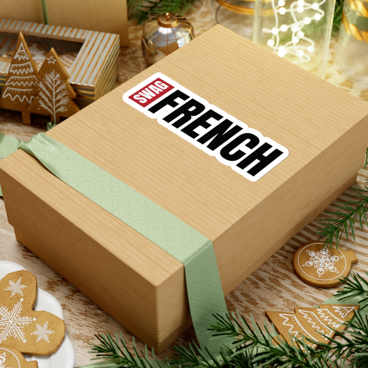 sticker sur boite en carton